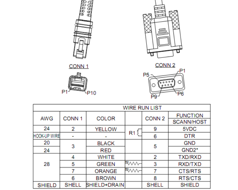 扫描枪的串口RS232接口